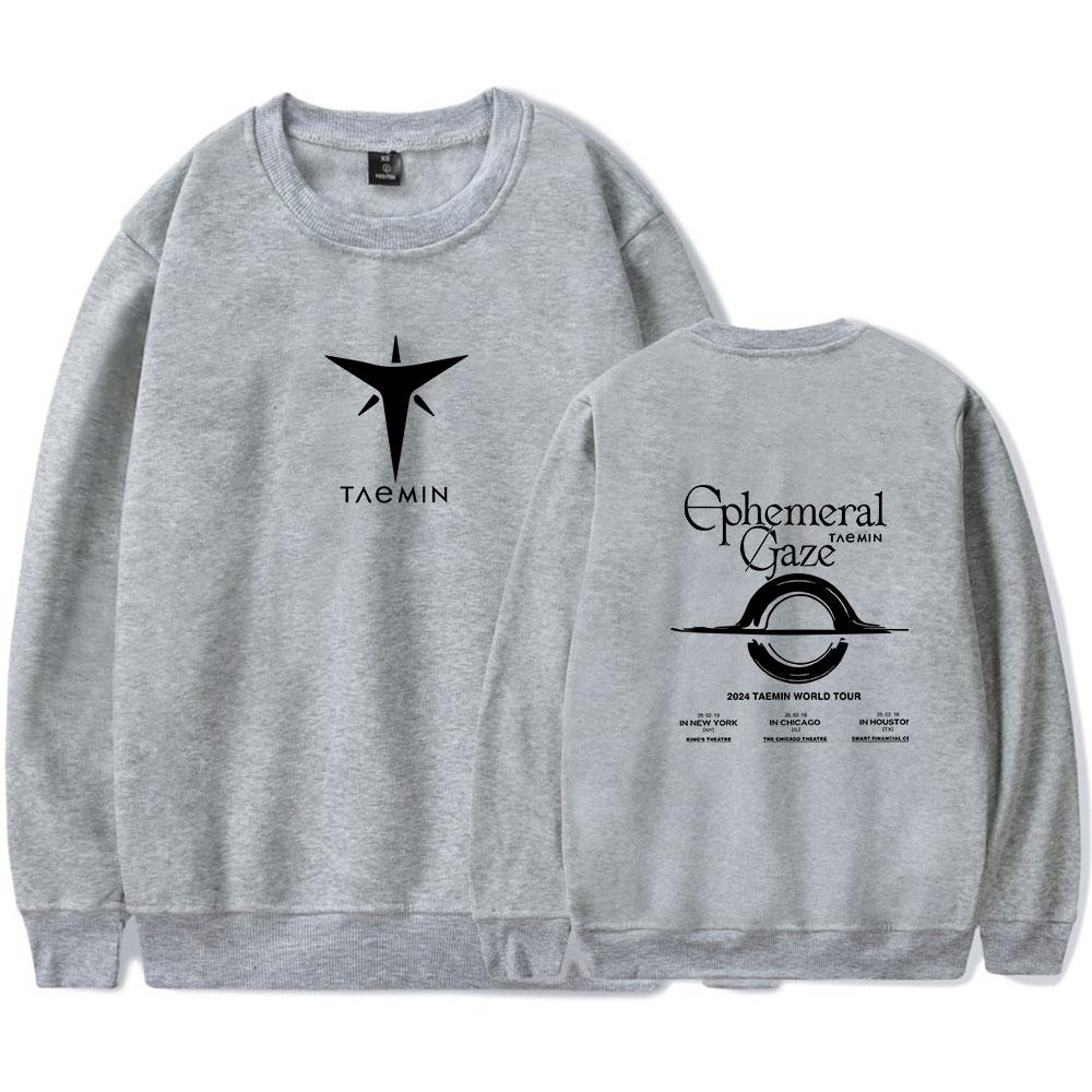 Felpe con cappuccio da donna e uomo Taemin Stampa effimera Girocollo Felpe con cappuccio Pullover Top da uomo Streetwear Tuta da esterno