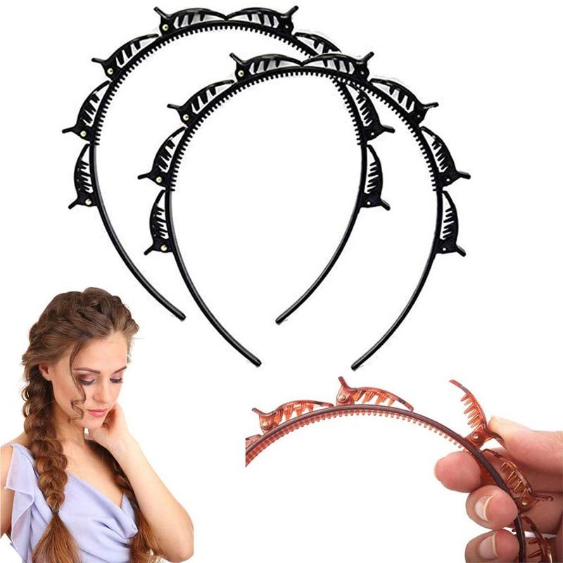 Bangs Hairstyle Hairpin Headband Professional Weave Bangs Clip Toothed Headband Braid Tool for Women Girls