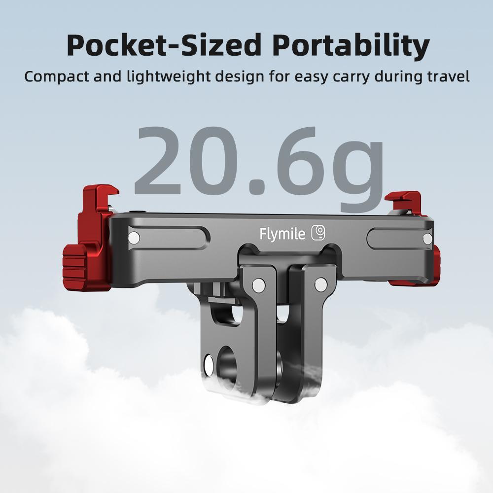 Magnetic Quick Release Base + Aluminum Alloy Extension Mount for Insta360 Go Ultra - Solve Camera Shaking & Hard Installation