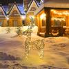 3D Christmas Reindeer Decoration Battery Operated Prelit Iron Reindeer with 30 LED Lights Outdoor Indoor Lighted Standing Deer for Garden Yard Lawn
