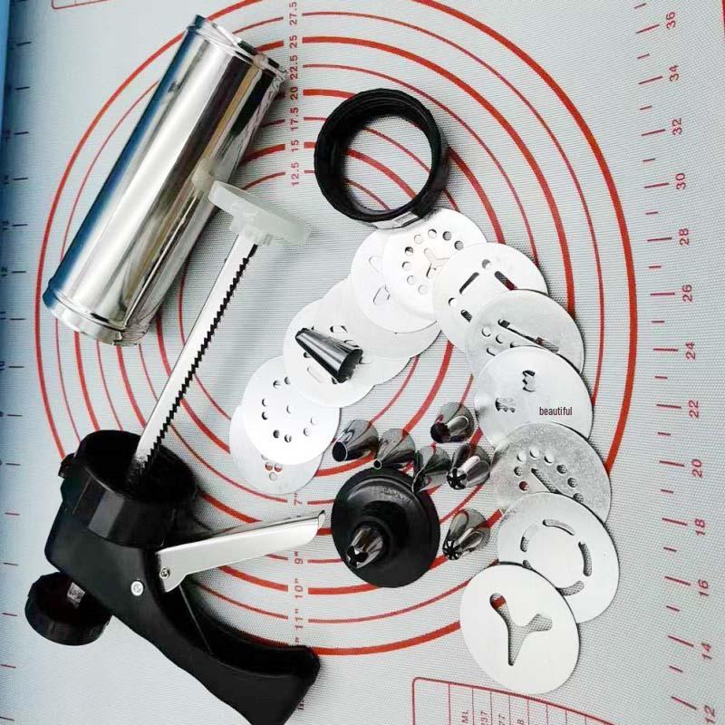 13-Piece Stainless Steel Cookie Press & Icing Set with Molds and Tips