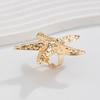 Metal Vintage Conch Rings Irregular Geometric  Rings Creative Pearl Starfish Rings  For Women