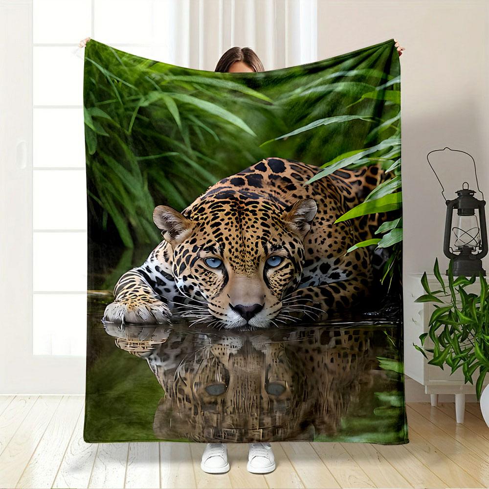 Leopard by Water Blanket for All Seasons Blanket Lunch Break Throw Gift
