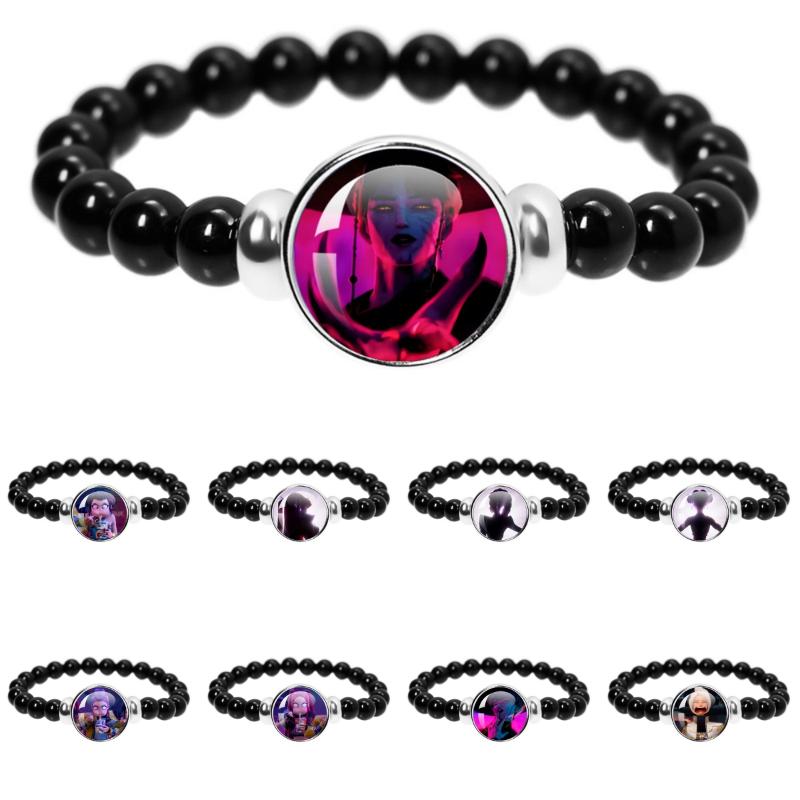 Kpop Demon Hunters Handmade Glass Beaded Bracelet Huntr-X Rumi Zoey Mira Bangles Unisex Jewelry Accessories Fans Gift