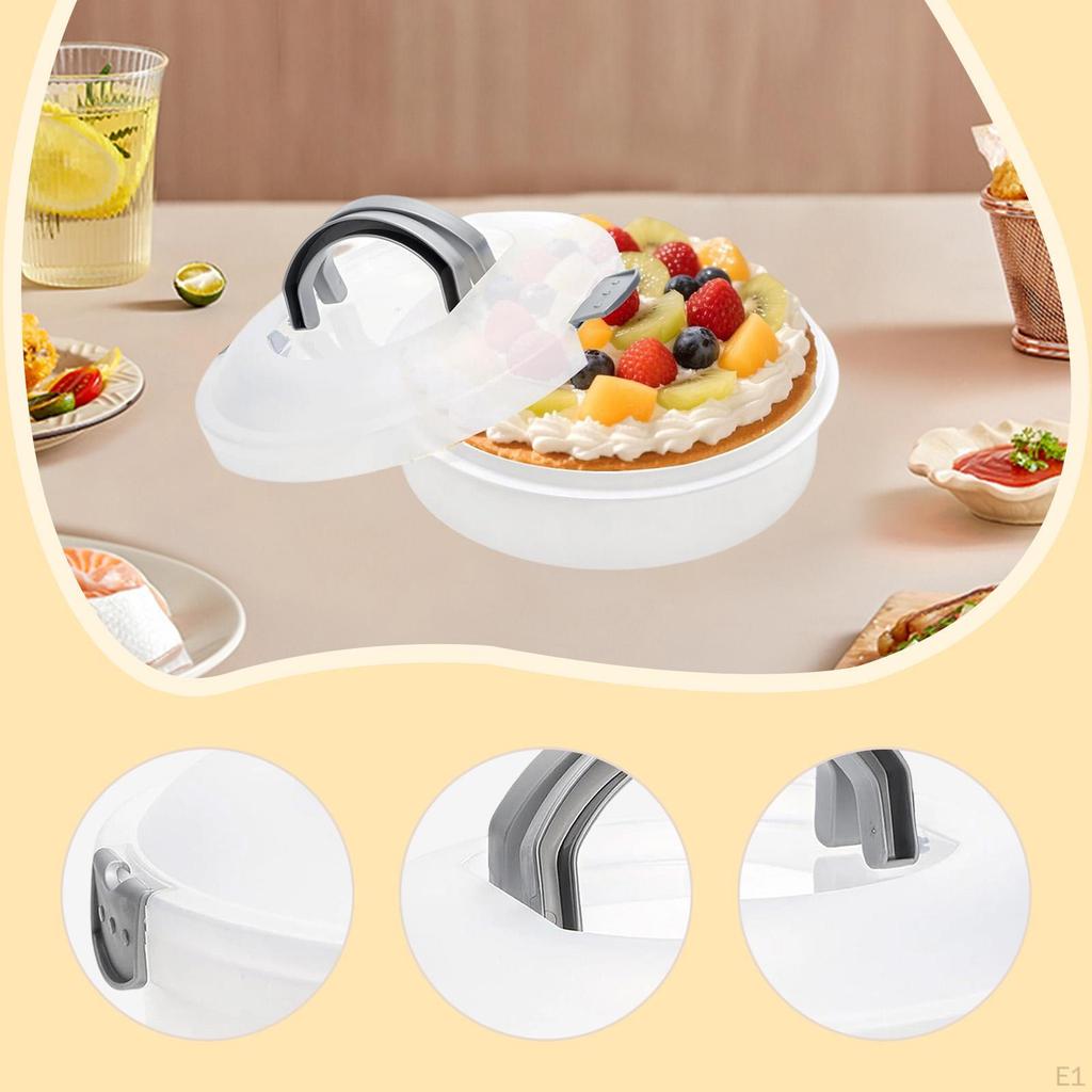 Cake Carrier with Lid Holder Handle Dustproof Dessert Container Keeper for Picnic Camping