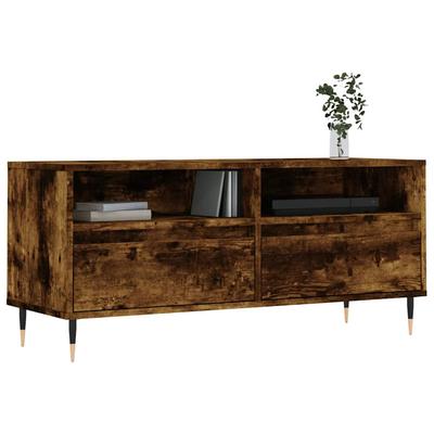 TV Cabinet Smoked Oak 100 X 34.5 X 44.5 Cm Engineered Wood