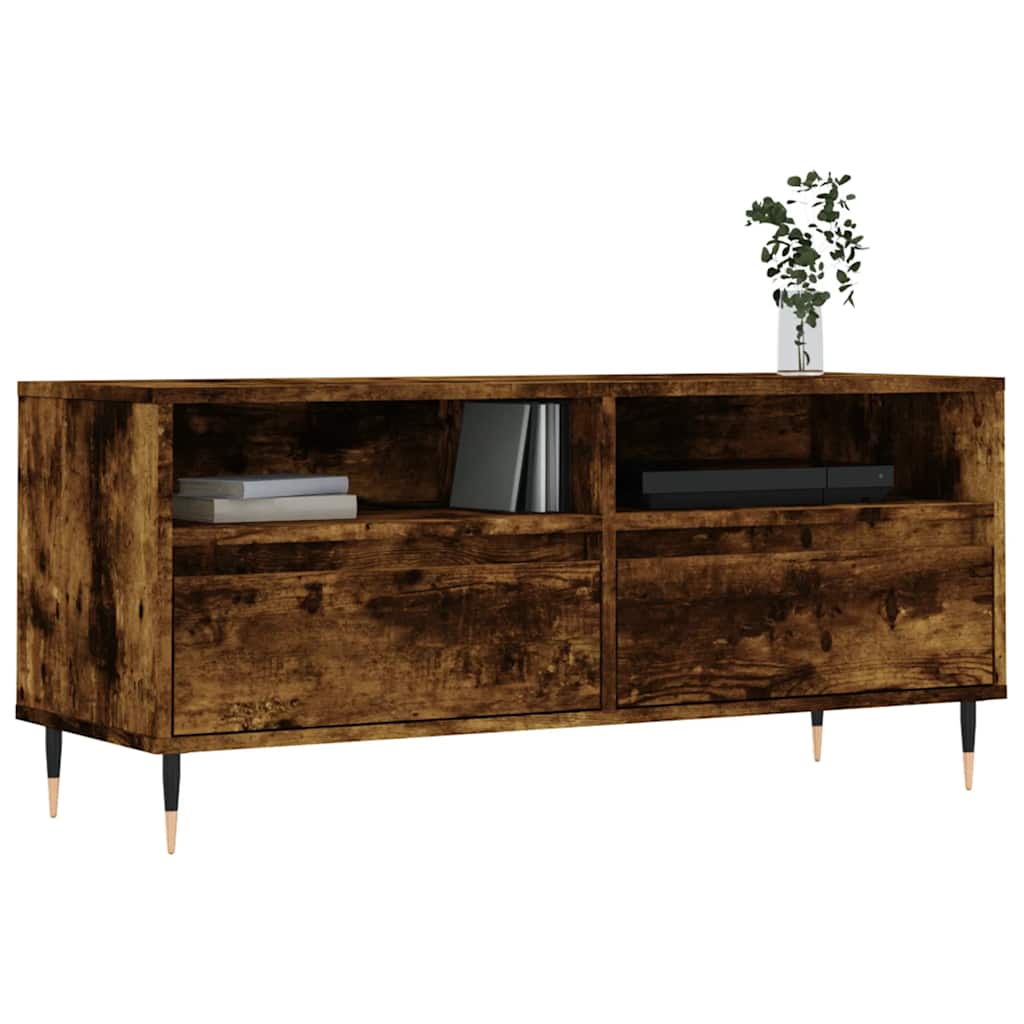 TV Cabinet Smoked Oak 100 x 34.5 x 44.5 cm Engineered Wood