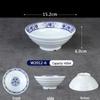 Melamine Blue & White Porcelain Noodle Bowl