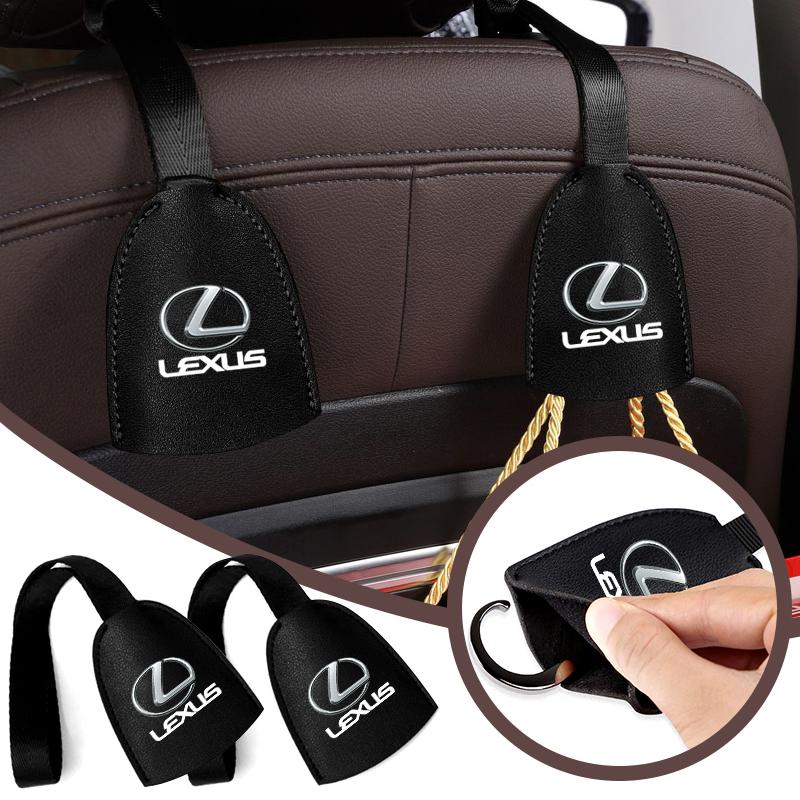 2pcs Leather Car Seat Back Hooks Portable Hanging Bag Rack For Lexus ES300 RX330 RX300 GS300 IS250 IS200 CT200h NX RX