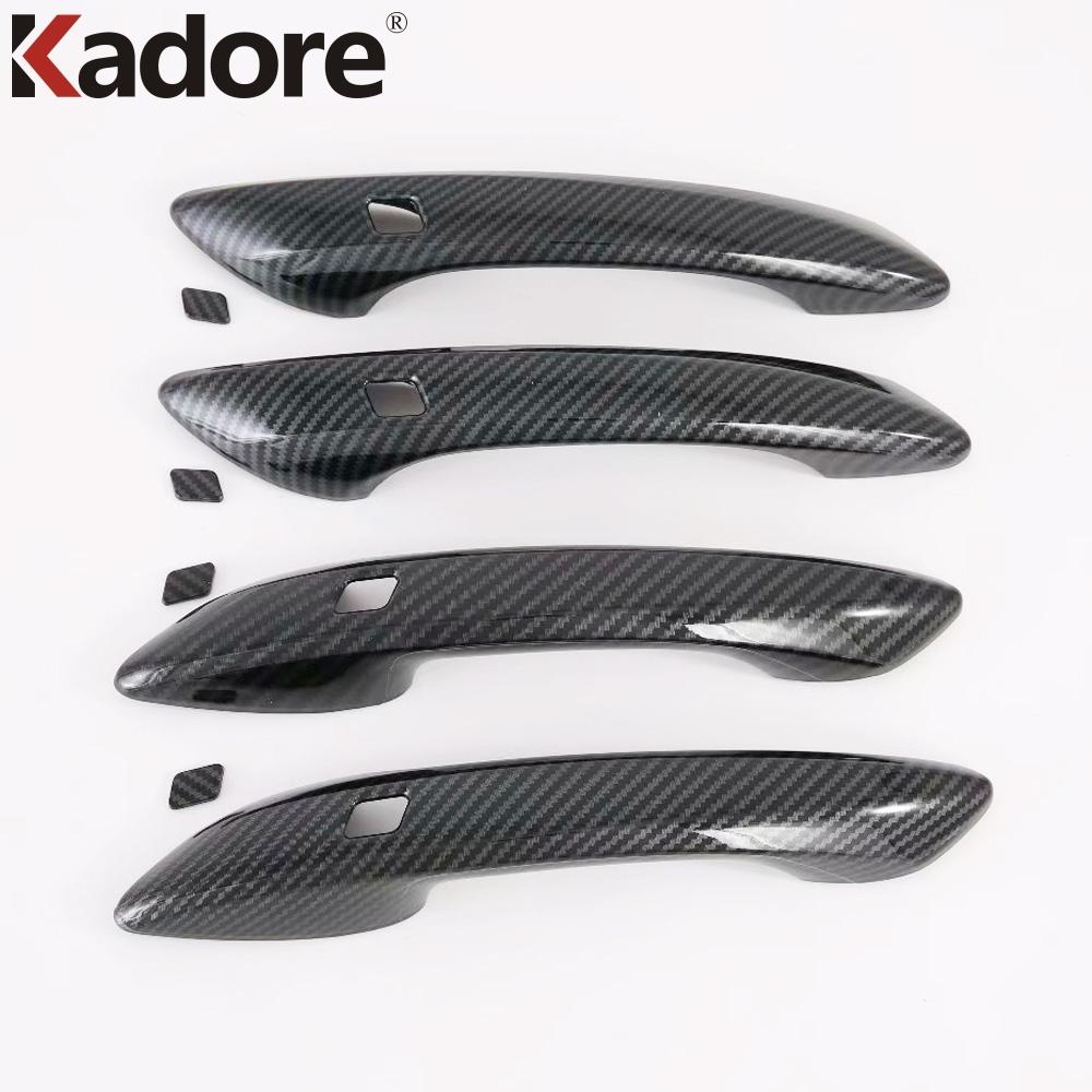 Door Handle Cover Trim For Hyundai Sonata     Carbon Fiber Car Side Handles Bowl Cap Overlay Accessories door handle cover