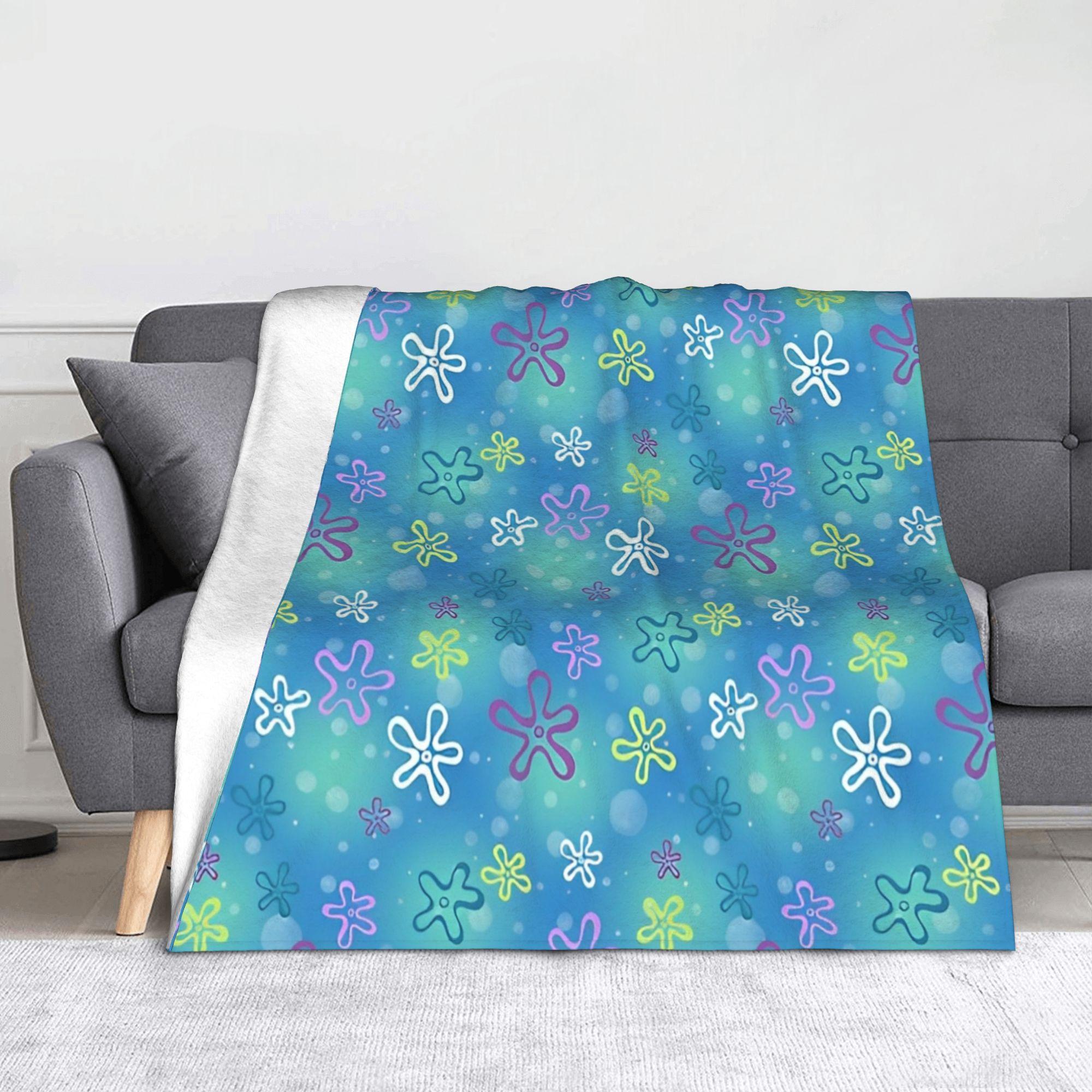 SpongeBobing Star Face Blankets Plush Awesome Soft Throw Blanket for Bedspread  Winter 75x100cm 30x40in