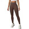 Women's Solid Color Seamless Yoga Pants, High Waist Peach Hip Sports Pants, High Stretch Yoga Clothes, Fitness Pants