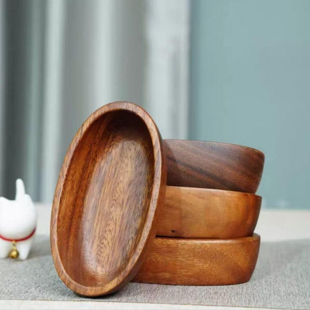 Multifunctional Japanese Style Boat-shaped Bowl Natural Durable Snack Tray Handcrafted Wood Tray Party Serving