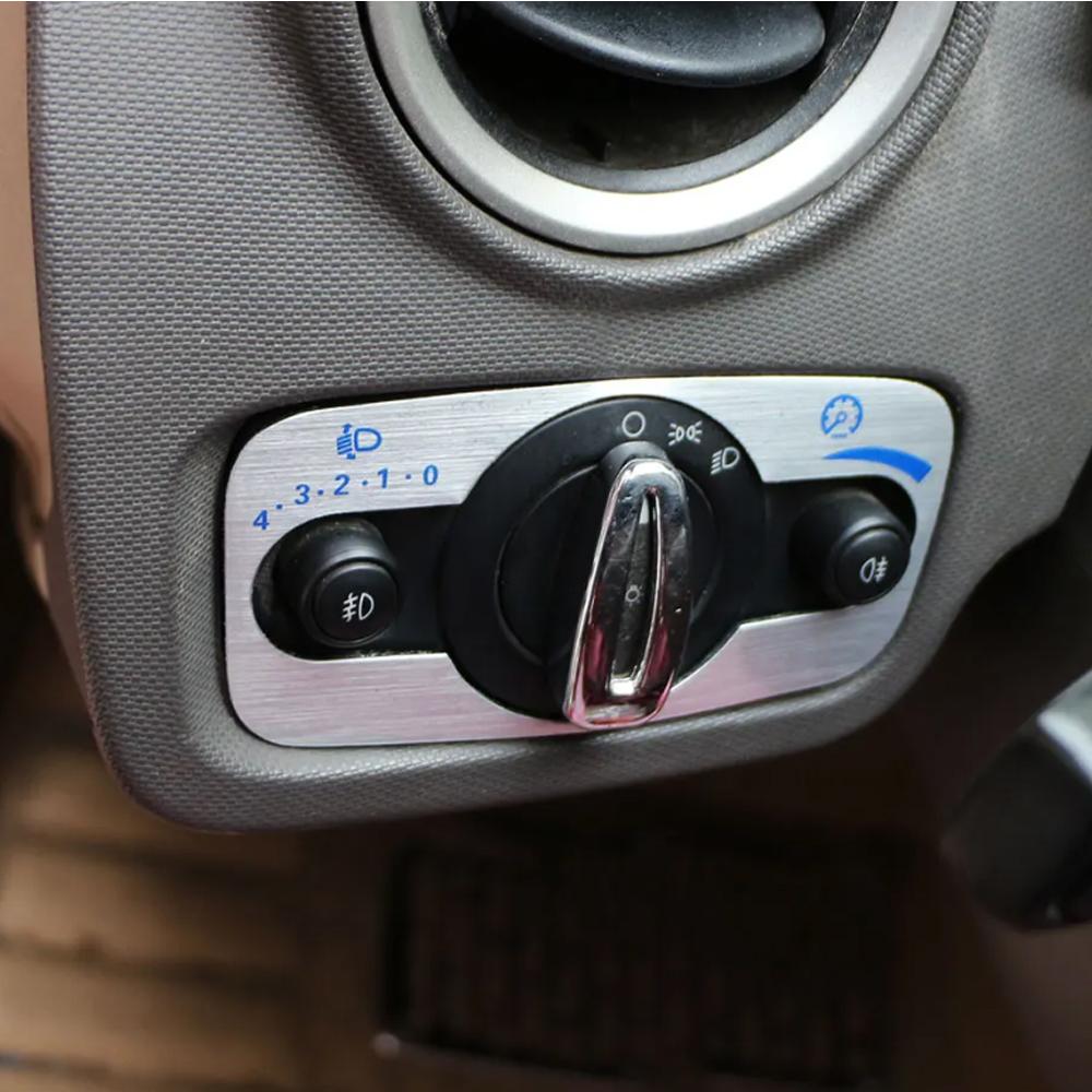 For Ford Fiesta Ecosport Mondeo 2013-2017 Car Aluminium Headlight Head Lamp Switch Adjust Panel Sticker Cover Trim