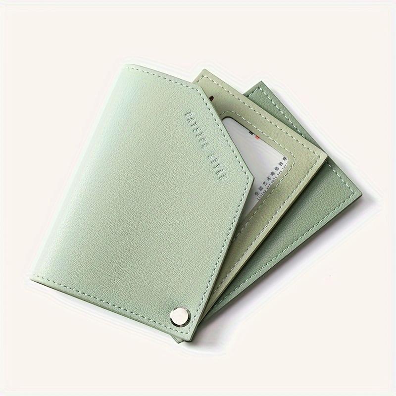 Minimalist Solid Color Slim Card Bag Lightweight Clutch Wallet For Women Portable Card Bag With Card Slots зелёный