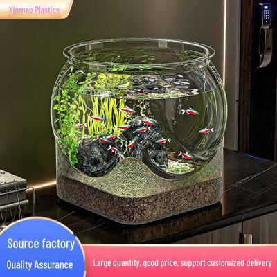 Transparent Creative Desktop Fish Tank - Small Ecological Landscape for Office and Home, Anti-fall Aquarium for Goldfish