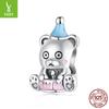 Birthday Cake Bear Diy Bracelet Beaded Accessories Cute S925 Sterling Silver Beads Loose Beads