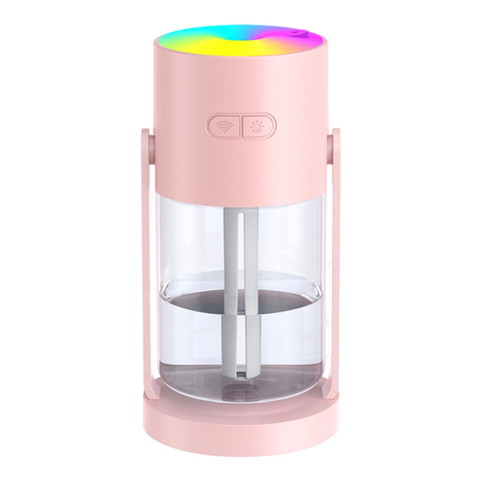 280ML Shaking Head Humidifier with Night Light Ultrasonic Quiet Humidifier Auto Off Smart Car Air Humidifier for Home Decor розовый