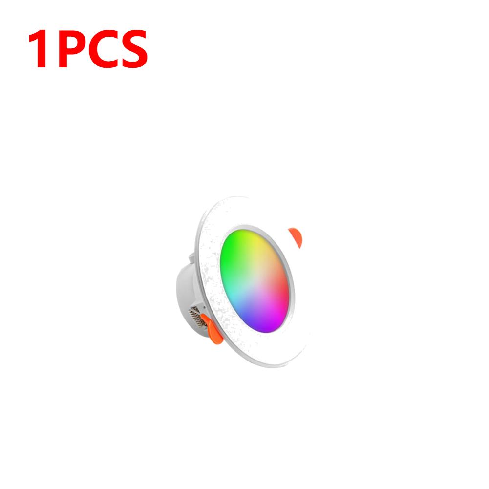 1-12pcs 10W Smart LED Downlight Bluetooth-Compatible Recessed Ceiling Lamp Dimmable Round Panel Light for Living Room Decor