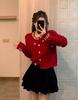 2026 Autumn/Winter French Chic Beaded Knit Jacket with Pearl Collar – Versatile Design 