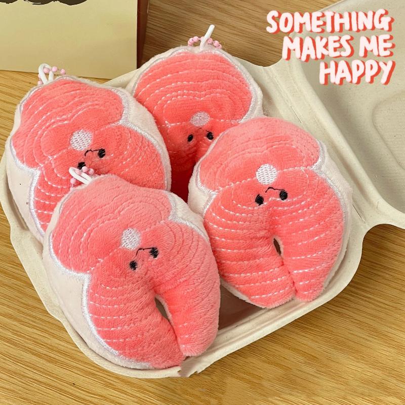 1/2Pcs Tuna Fish Block Goose Animal Plush Keychain Kawaii Doll Pendant Cartoon Animal Key Chains Charm Backpack Pendant Ornament