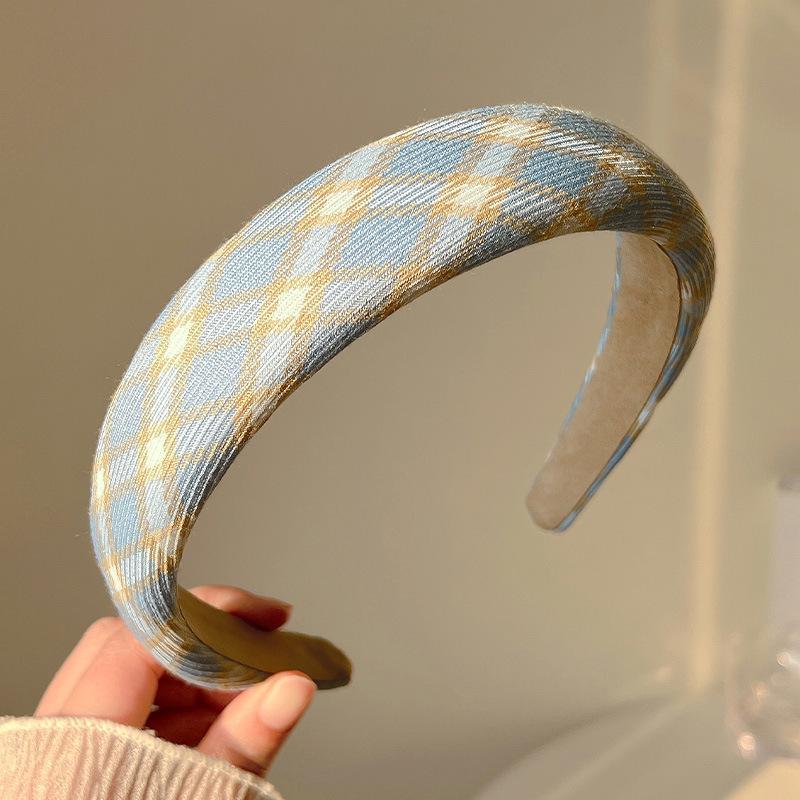 Candy Color Waffle Headband: High Crown, Advanced Face Wash Sponge, Wide Edge Hair Hoop for Early Spring.