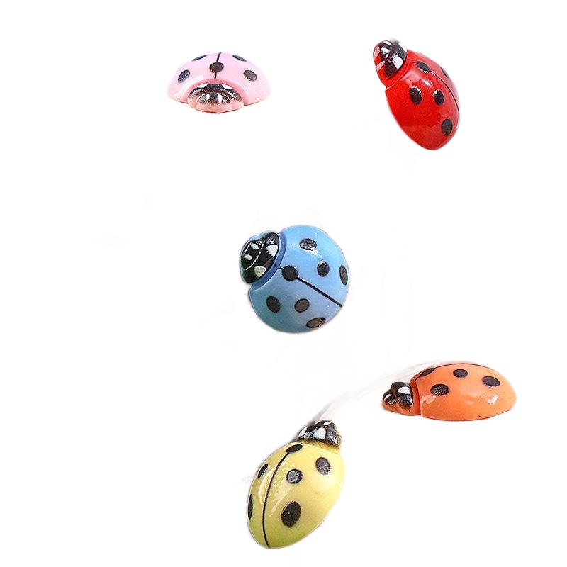 Multi-color Resin Ladybug Ornaments for DIY Jewelry and Crafts