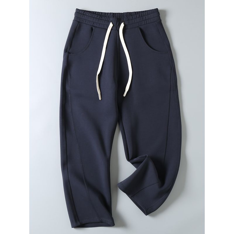 Designer-Style Autumn Loose Wide-Leg Comfortable Sports Casual Space Cotton Curved Sweatpants for Men, Original Foreign Trade Surplus