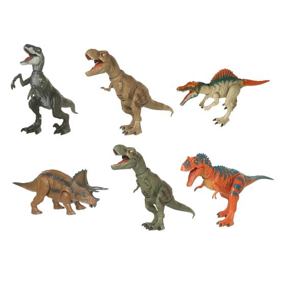 Kids Dinosaur Toy with Light Sound Movable Mouth Swing Tail Roaring Tyrannosaurus Rex Triceratops Velociraptor Figure Toddlers