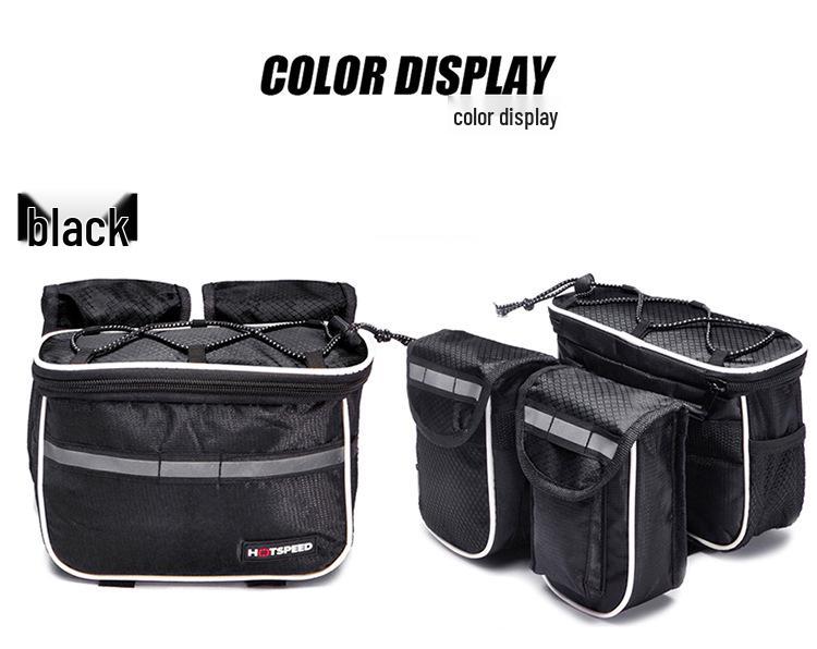 Waterproof Bicycle Top Tube Bag with Rain Cover - Four-in-One Mountain Bike Front Bag