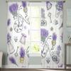 Cortinas de Tul Lavanda Púrpura y Bicicleta para Decoración de Sala de Estar Moderno Velo Cortinas de Gasa Dormitorio Voile Transparente
