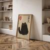 Vintage Japanese Tiger Cat Music Canvas Wall Art Print Poster Vintage Record Player Decorative Painting Home Room Decor Gift