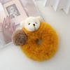 Plush Bear Hair Ropes Furry Ball Hair Scrunchies Cute Cartoon Hair Bands Durable Cute Lovely Elastic Hair Bands