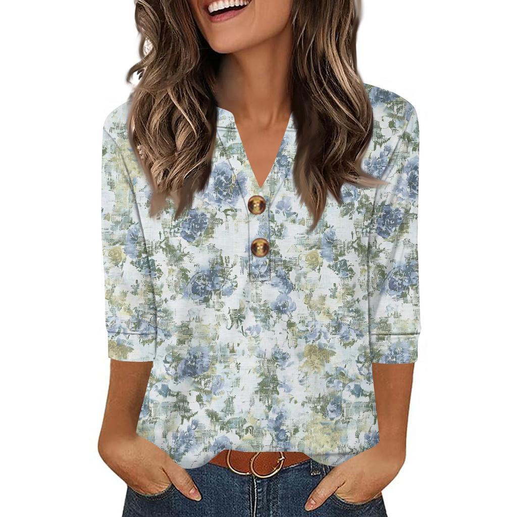 Camisas de Manga 3/4 Heley para Mujer Moda Verano Blusas Ropa para Vacaciones en la Playa
