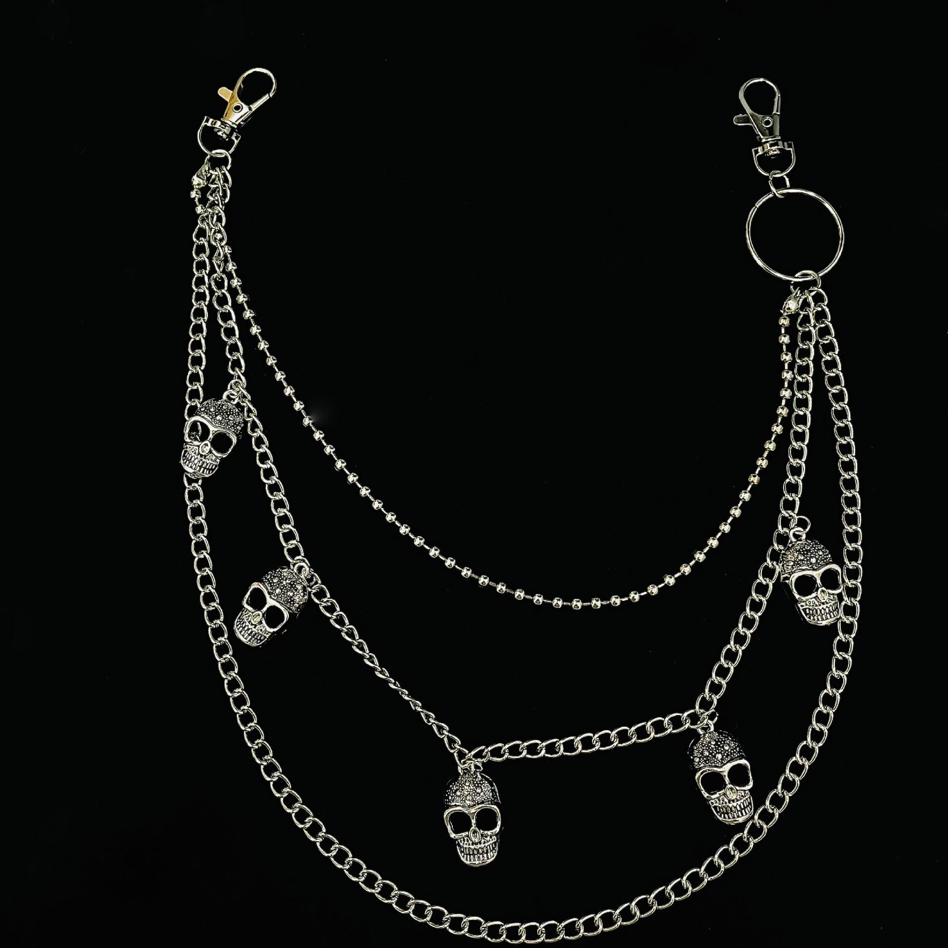 Punk Skull Metal Waist Chain: Women s Multi-Layer Personality Chain for Pants серебряный
