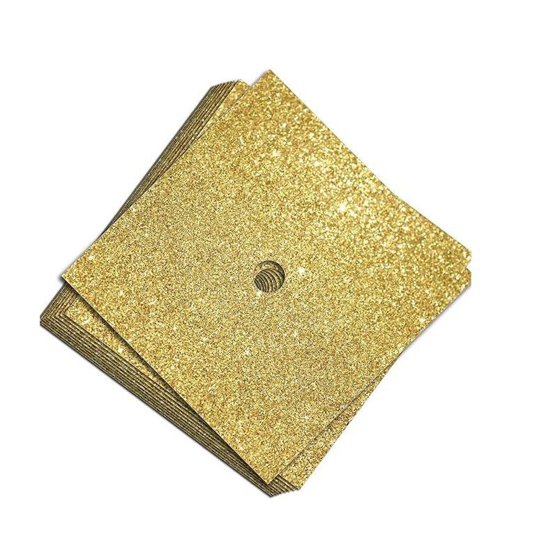 Graduation Cap Decorations Glitter Gold Cap Paper Self Adhesive Stickers for Graduation Cap Topper Diy Mortarboard Bachelors Hat