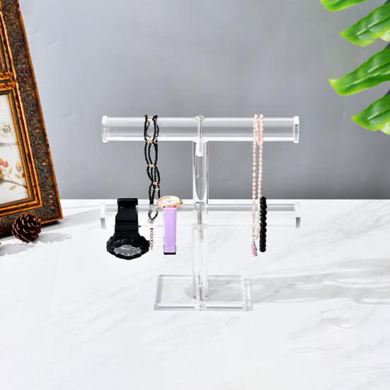 Jewelry Rack Stable Base Multi-Tier Space-saving Keep Organized Jewelry Storage Acrylic Hairband Watch Necklace T-bar Display Stand Jewelry Accessory