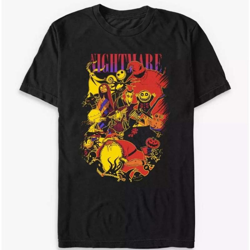 

2026 New Fashion Nightmare Before Christmas Jack Print Womens Crew Neck Loose Plus Size Comfortable Short Sleeve TShirt S