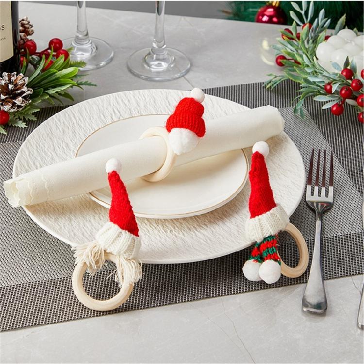 6pcs Christmas Napkin Rings Decoration Napkin Holder for Dining Table Enhancement Elegant Serviette Buckles Accessory