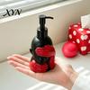 Großer Kapazität Seifenspender 200 ml Spenderflasche, Sanfte Schaumbildung Künstlerisches Schwarz-Rot Design Und Flasche für Badezimmerdekor Rostbeständige Pumpe