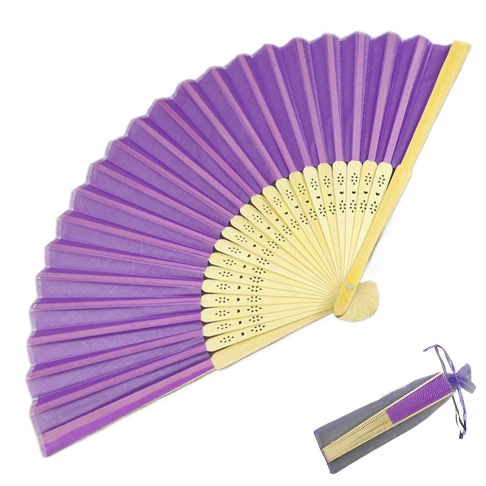 Bamboo Silk Folding Fans, Fabric Handheld Accordion Fans, Vintage Decorative Fans for Dance, Performance, Party, Wedding Decor
