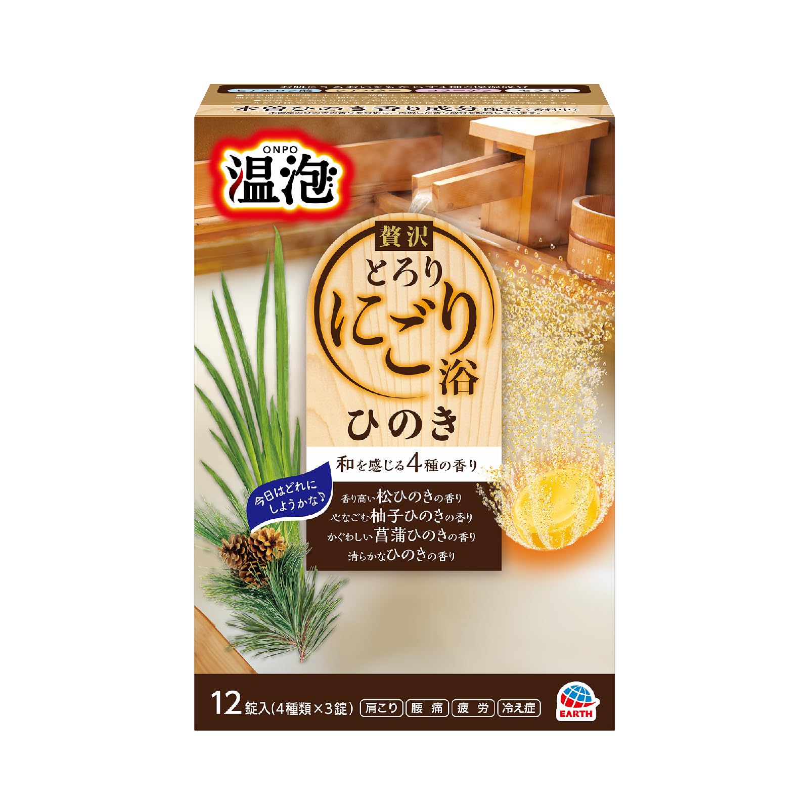 

Onpa Luxurious Thick Cloudy Bath Hinoki 12 Tablets Cloudy Bath Additives Carbonated Assortment Carbonated Bubble Bath Medicinal (Cypress) Quasi-drug бежевый