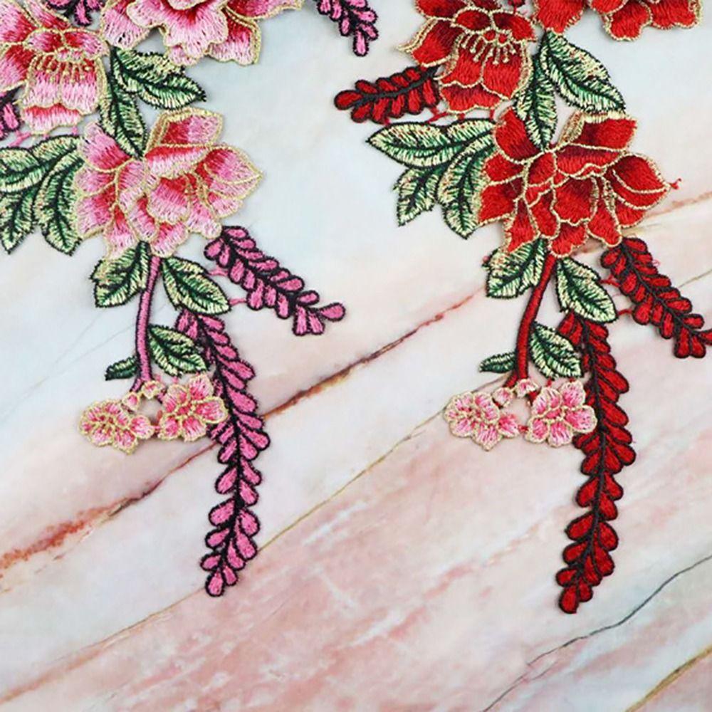 Polyester Fiber Embroidery Flower Patch DIY Handmade Floral Patches Fashion Sew On Patch  Hat