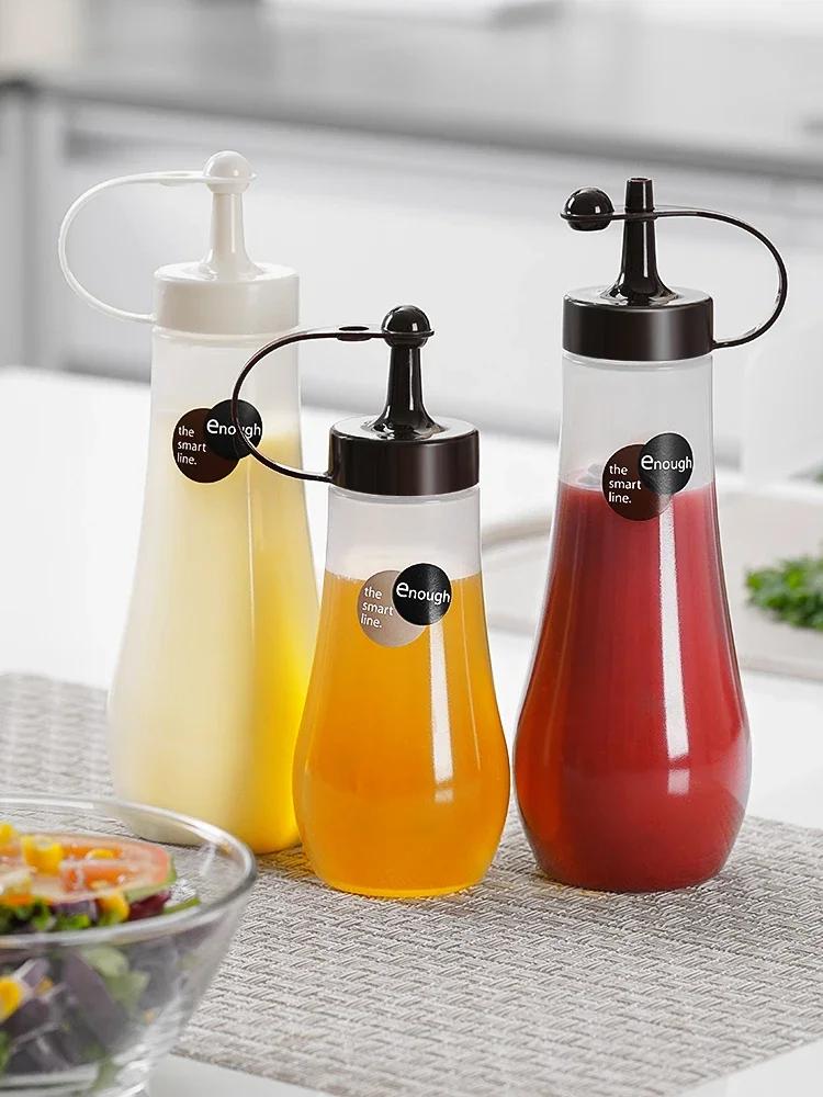360ml japonská plastová přenosná pohodlná dávkovací láhev na med s nalévacím uzávěrem, stlačovací láhev, domácí sklenice, stlačovací med, kuchyňské náčiní