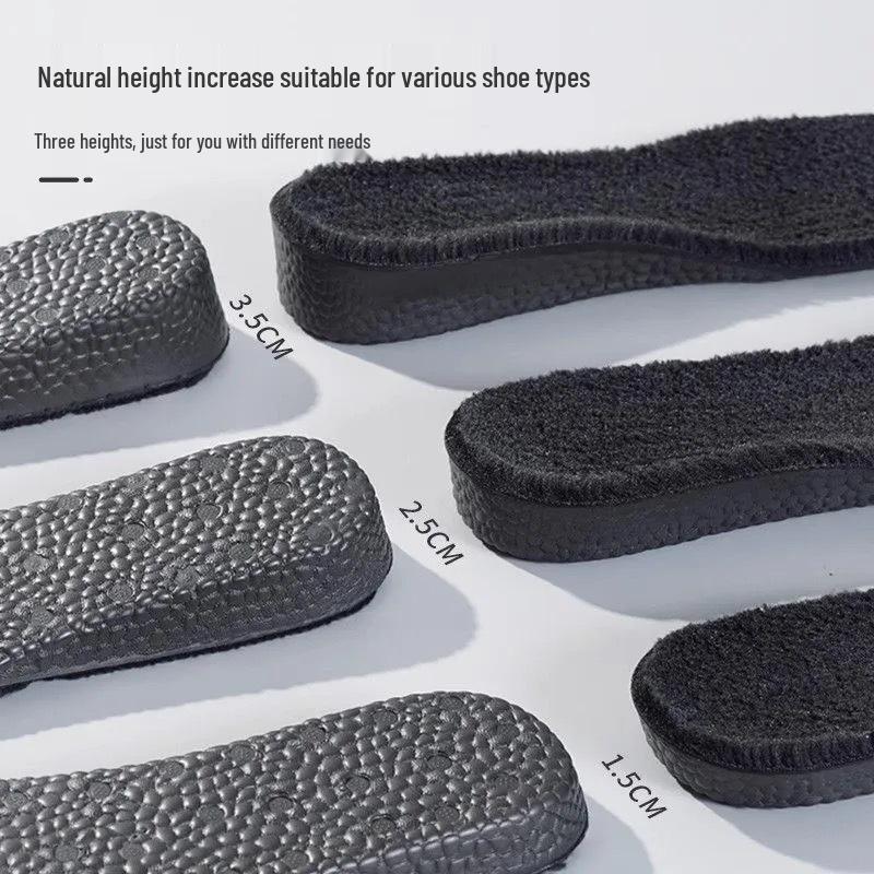 Geschlechtsneutrale, fleecegefütterte, höhenerhöhende Einlegesohlen: Schweißabsorbierend, Atmungsaktiv, Stoßdämpfend, Bequeme Passform für den Winter.