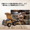 1/64 Scale Mini RC Forklift, 2.4G 10KM/h Fully Proportional Mini RC Transport Vehicle with Controller, Cargo Hook, Forks, and Pallet (Dump Truck)