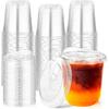 KesaPlan 50 Pack 12oz Clear Plastic Cups with Sip Lids, Disposable Iced Coffee Cup with Strawless Lid for Party Wedding Catering Events, To Go Cups
