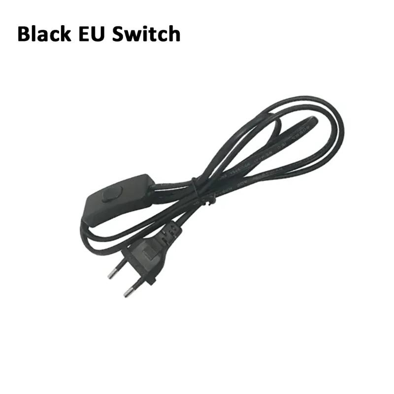 White/Black EU Plug Button 303 Switch Power Cord 2pin Wire Desk Lamp Switch Cable AC 220V Extension Power Cord Switch