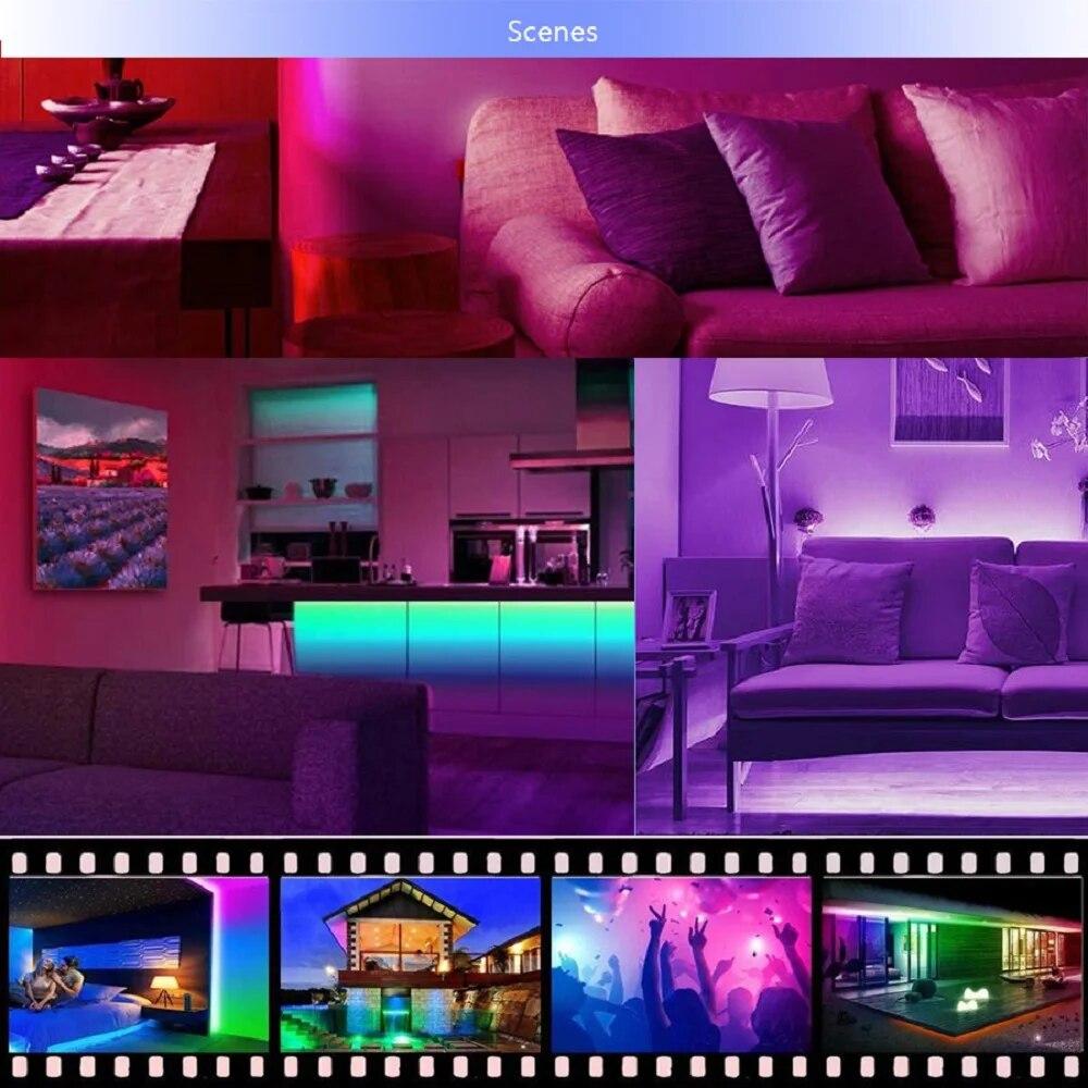 Luzes LED USB 5V com App e Controle Remoto de 24 Teclas Fita Flexível RGB Luzes de Diodo para Fundo de TV Luces Led
