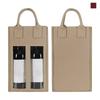 Double Bottle Holder Wine Box Non-woven Fabric Gift Presentation Box Champagne Package Bags Portable with Handle Felt Handbag